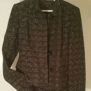 Anne Klein Black and Silver Sparkle Suit